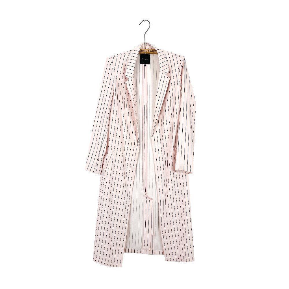 Dynamite Striped  Long Lightweight Blazer | Pink Black | Sz XS
